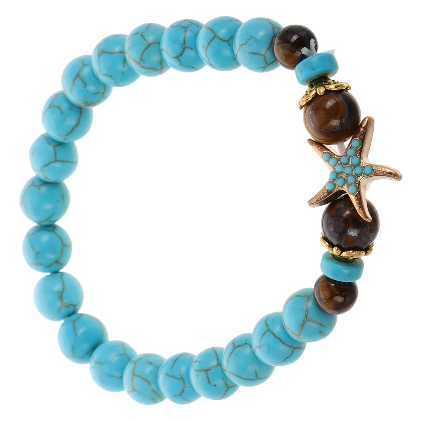 Men's Bracelet Turquoise Vintage Beaded Bracelets Beach Charms for Animal Sky-blue Beads Man