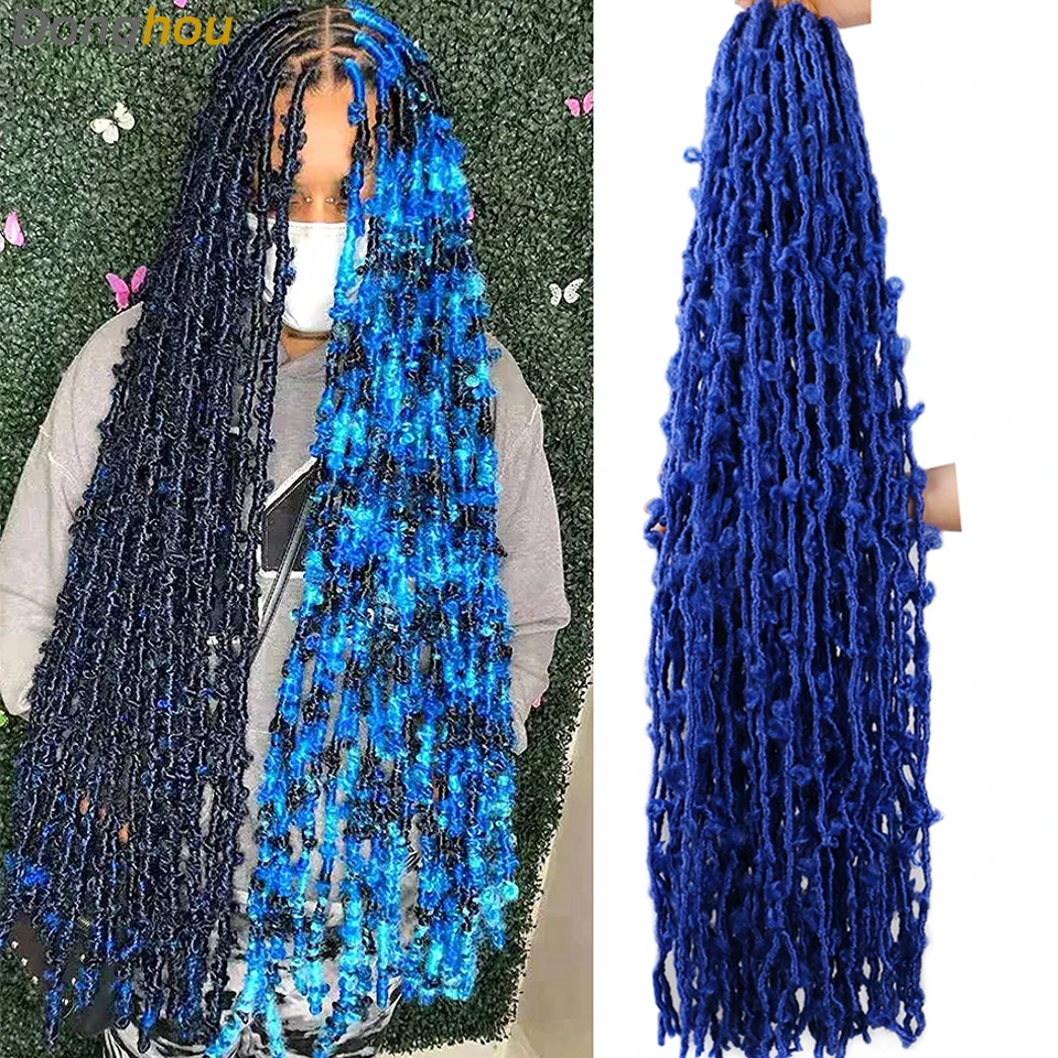 

36Inch Butterfly Locs Crochet Hair Pre Looped 27 30 613 Blue Distressed Locs Crochet Braids Soft Locs Messy Butterfly Locks Hair