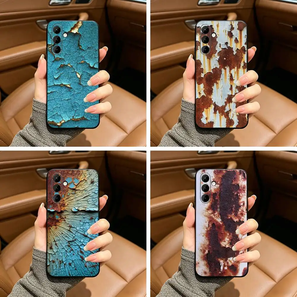 Retro Industrial Style Rusty  Black Soft Silicone Phone Case for Samsung Galaxy A73, A71, A72, A70, A53, A52, A51