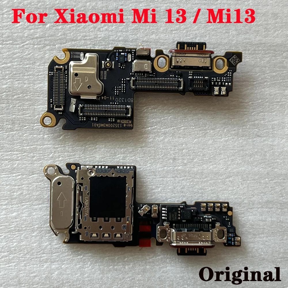 

Original New For Xiaomi Mi 13 SIM card holder Support Fast USB Charging Dock Port + Microphone + Charging Modul Data Interface