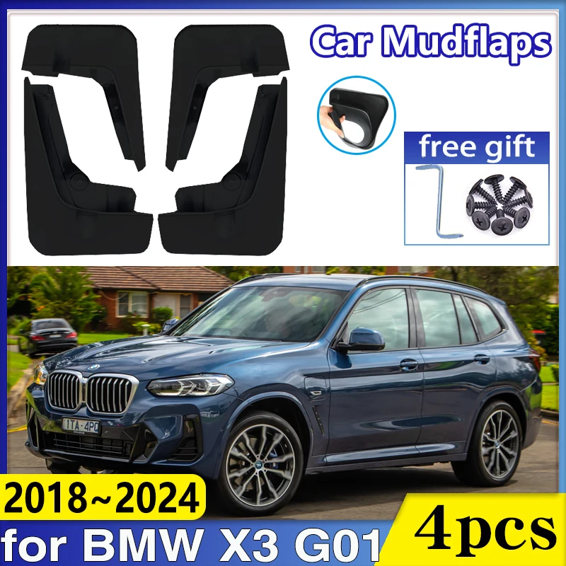 

Mudguards for BMW X3 G01 Accessories 2018~2024 2023 2022 Front Rear Wheel Fender Baking Paint Mud Flap Guard Splash Car Mudflaps