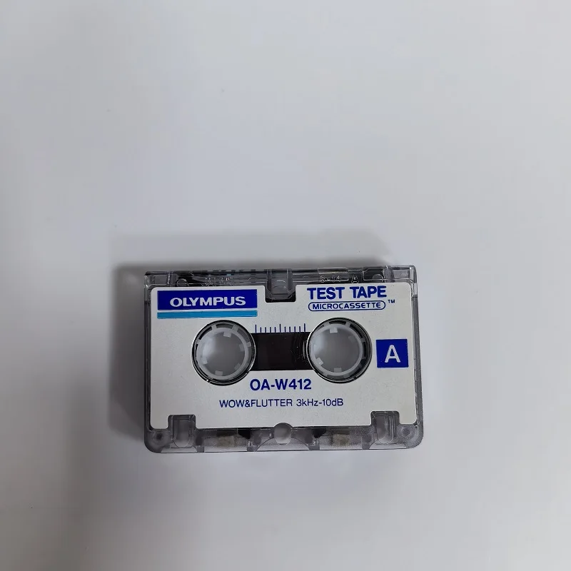 OLYMPUS TEST TAPE MICROCASSETTE OA-W411 (12μm) WOW & FLUTTER 3K-10DB ,TAPE SPEED CHECK, Size about: 5CM*3.4CM