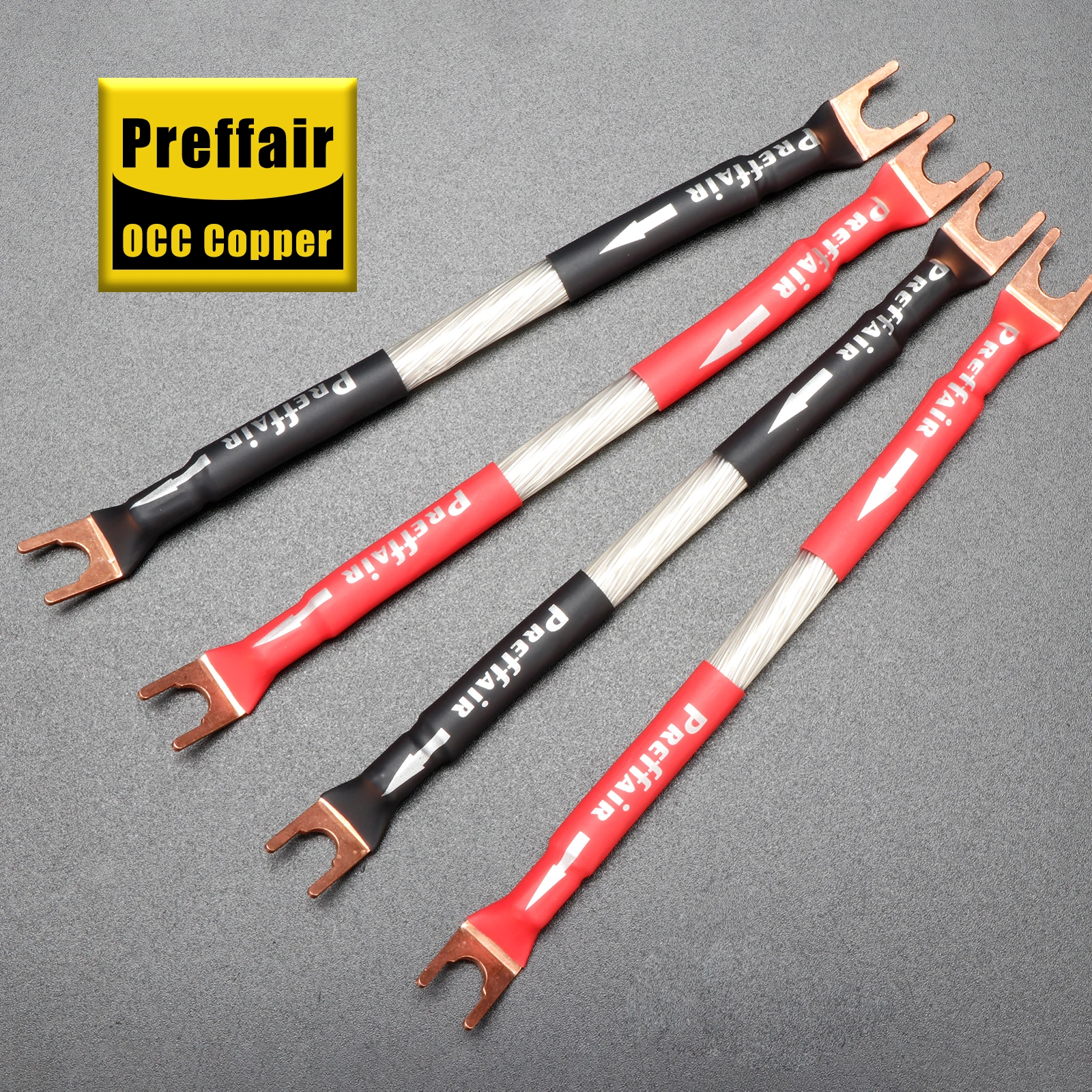 

4Pcs Hifi jumper cable OCC Copper bridge cable silver plated speaker jumper cabe with pure copper Banana Y Spade Plug