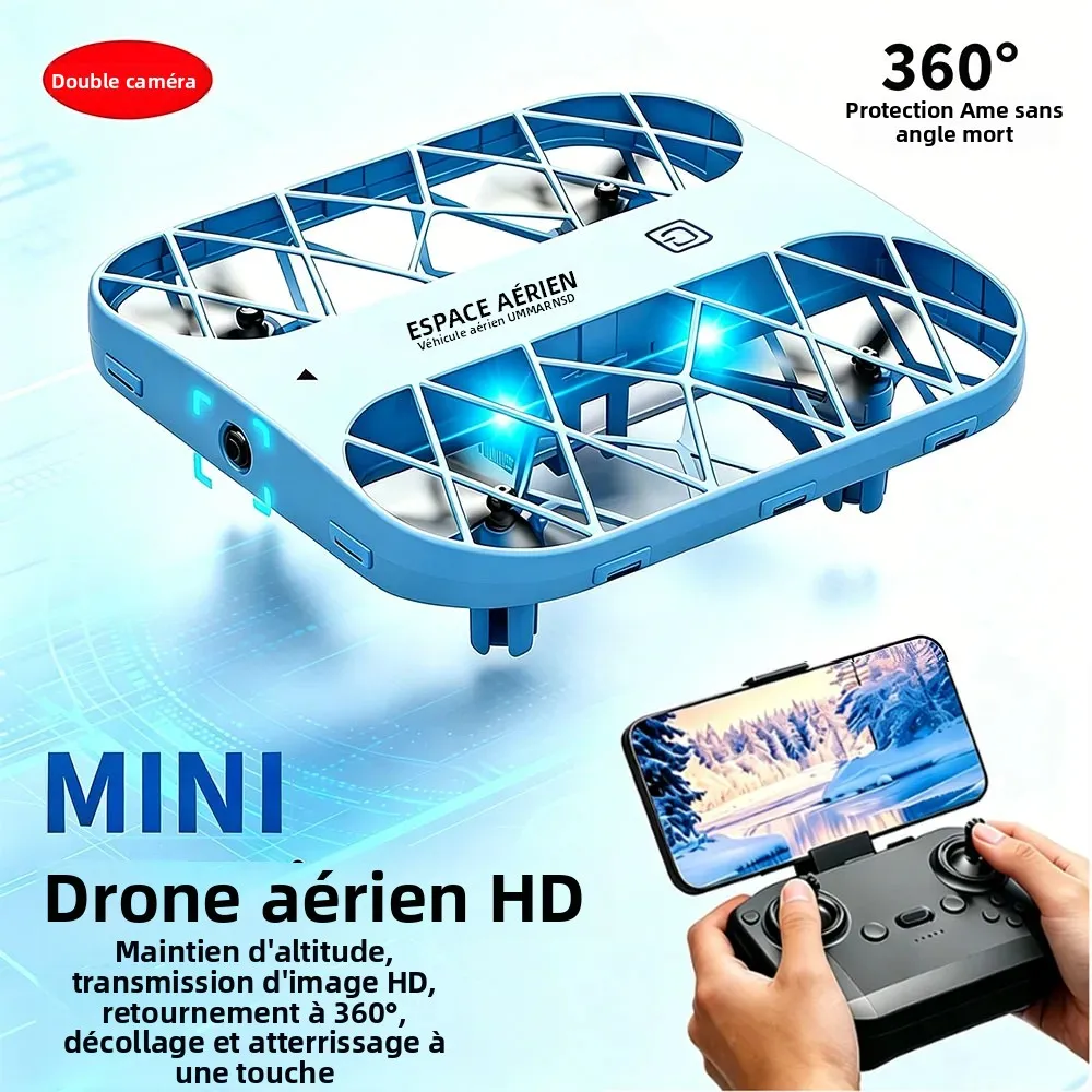 JJRC H142 2026 Mini Drone Quadricoptère RC HD avec Double Caméra, Jouet Acrobatique à Roulettes, à Assembler Soi-même, Cadeau de Noël pour Enfants Garçons