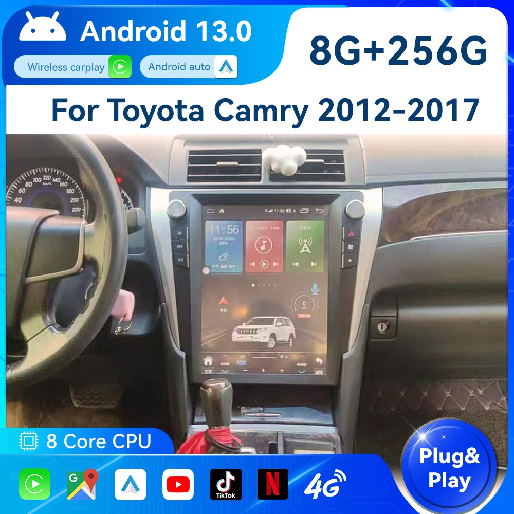 Car Multimedia Player For Toyota Camry 2012-2017 Stereo Audio radio Android Vertical Screen autoradio GPS Navigation Head unit