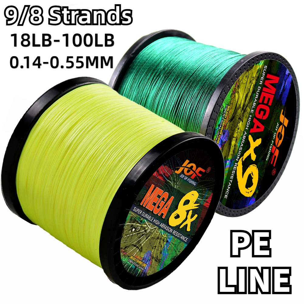 JOF X8/9 500M 18LB-100LB Extreme Braided PE Multifilament Fishing Line Pesca Saltwater Freshwater Durable Smooth Weave Tackle