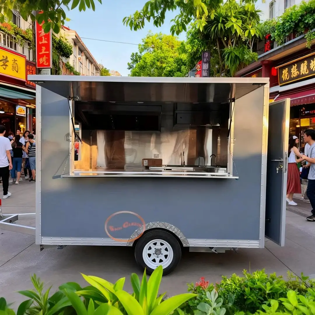 

Commercial Square Mobile Food Trailer Street Food Vending Cart for Scenic Spots And Squares