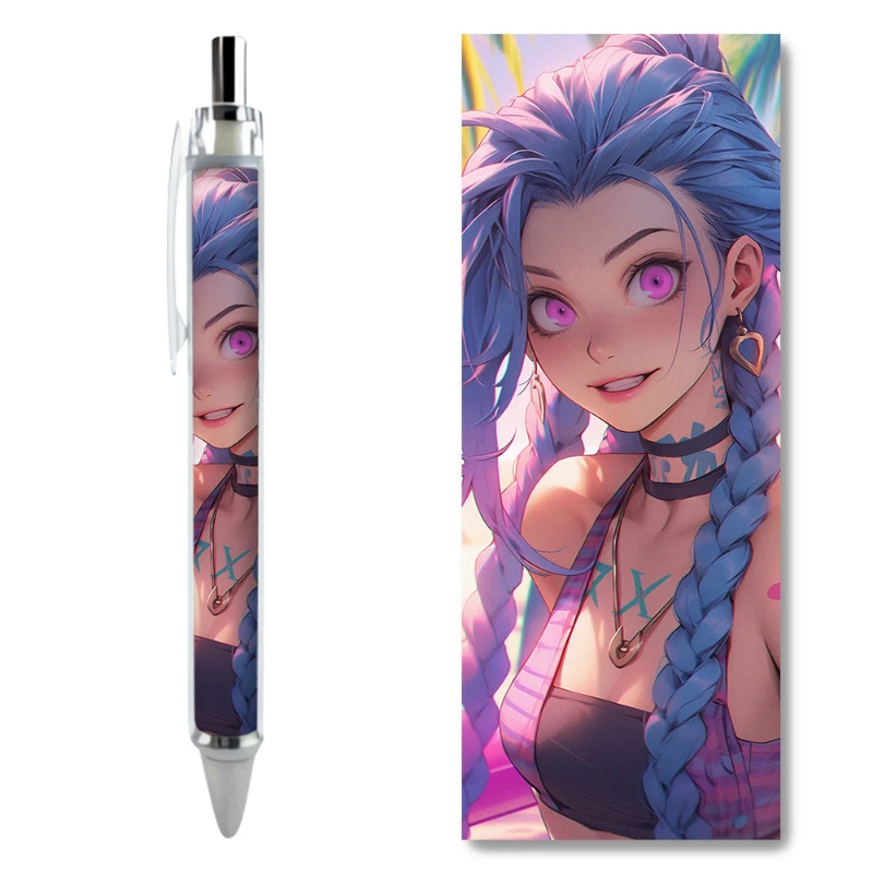 2/4PCS League of Legends Jinx Character Gel Pens Hot-selling Game Character Surrounding Aesthetic Stationery Customized Pen