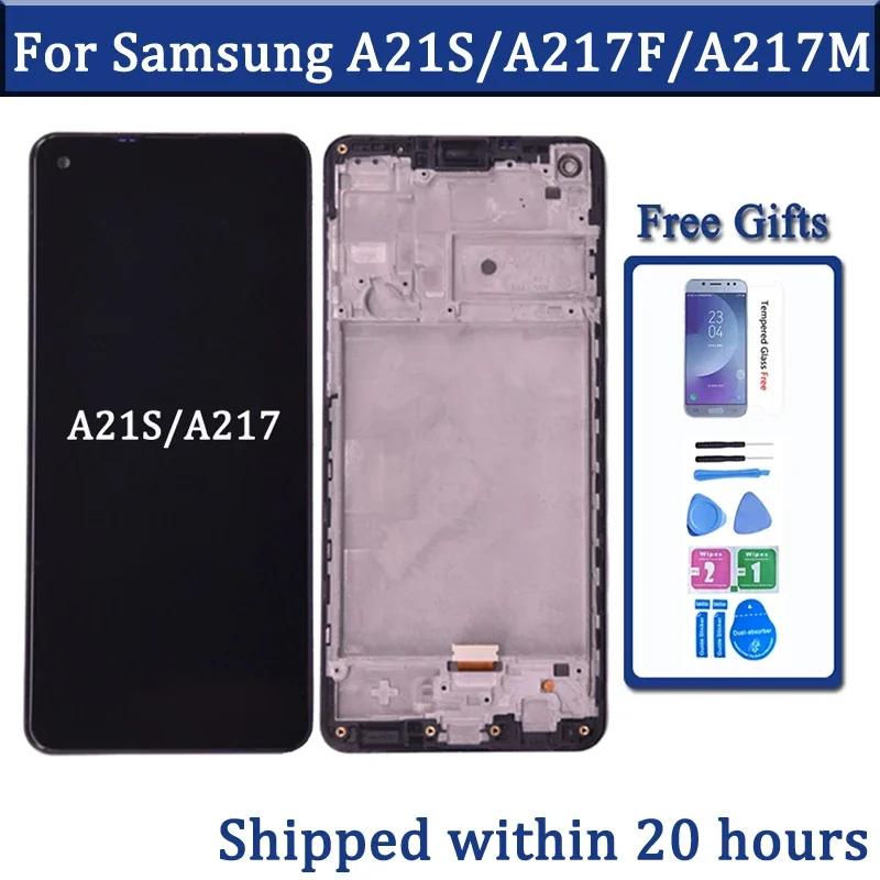 For Samsung  A21s A217 LCD with frame Touch Screen Digitizer For Samsung A21s LCD SM-A217F/DS Display