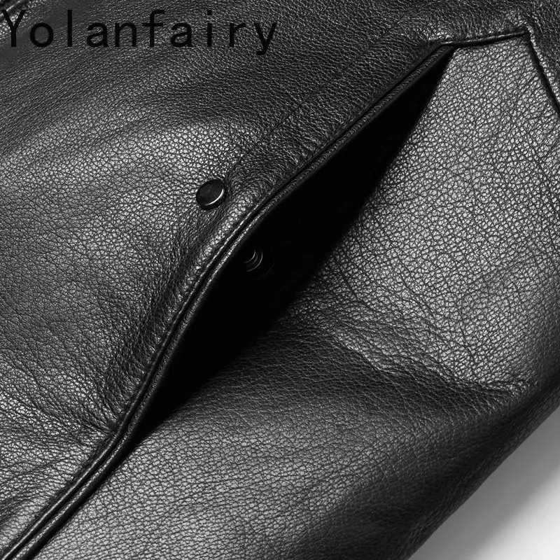 Yolanfairy jaqueta de couro de pele de cabra genuína dos homens inverno destacável forro de pele de vison casaco homem roupas casacos de pele real chaqueta hombre