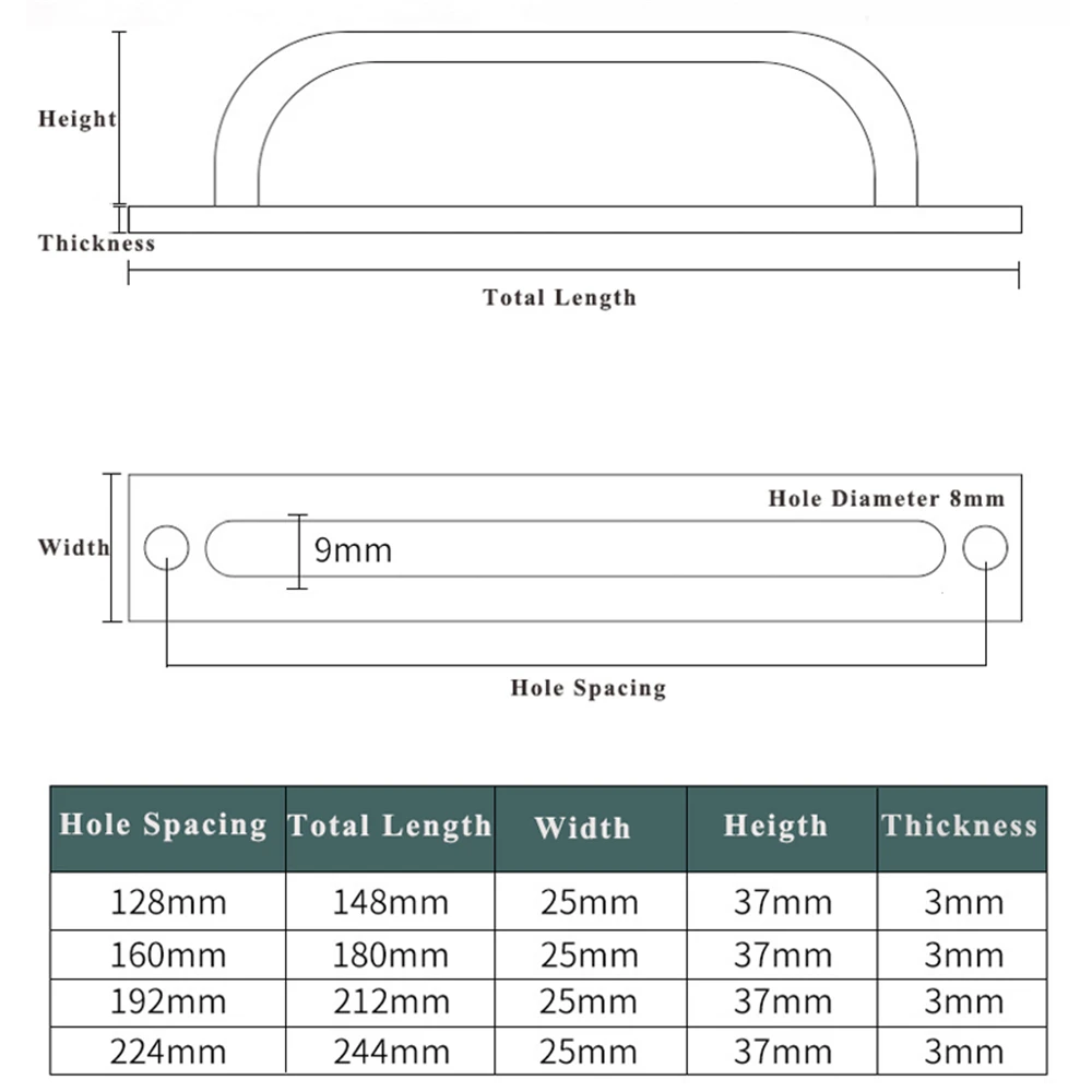 Aluminium Alloy Punch-free Furniture Cabinet Handle Sliding Barn Door Handle Pull And Flush Hardware Set Wood Door Drawer Handle