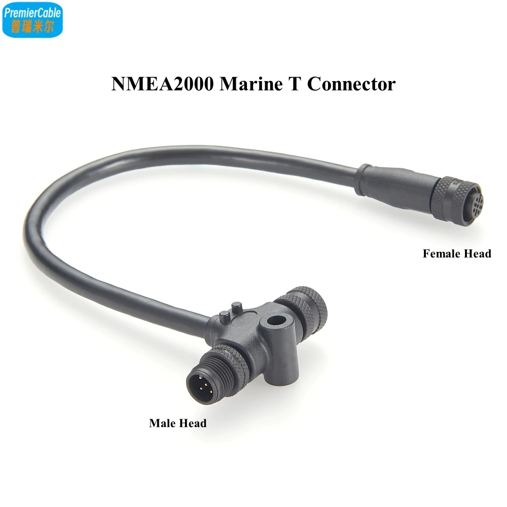 NMEA2000 Marine T Connector Cable N2k 5 Pin 3 Port Male to Female Multiport Tee Adapter for Can Bus DeviceNet CANOpen