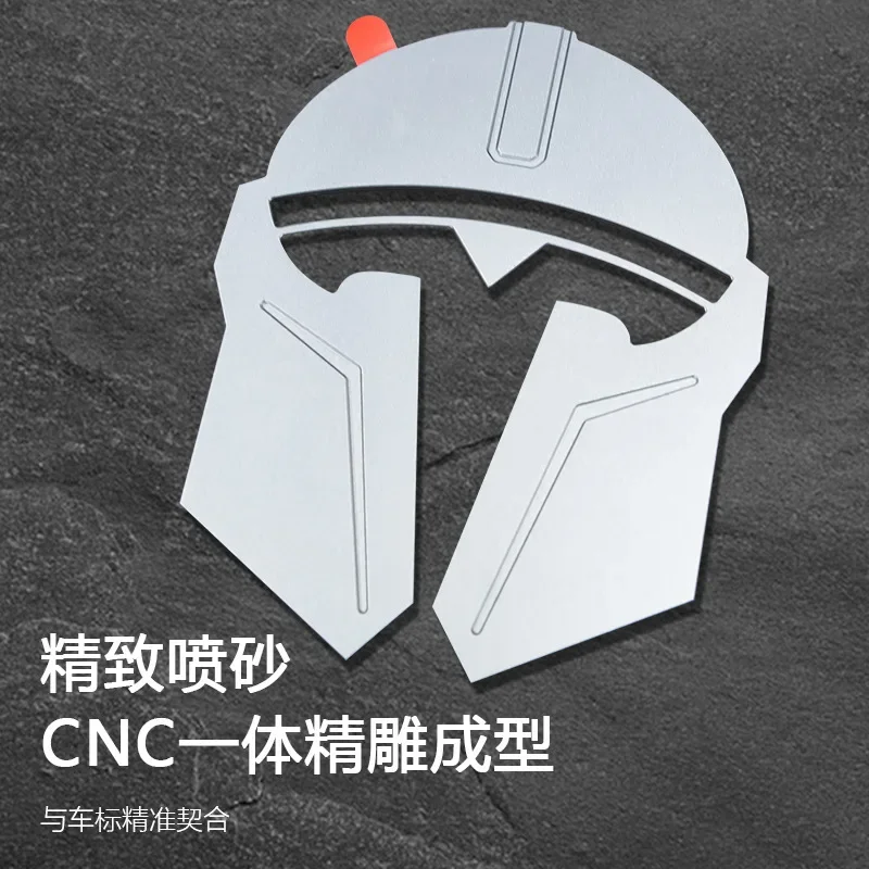 Applicable Tesla Model Y/3 car markers front markers metal logo Mandalorian helmet personalised modification accessories Y