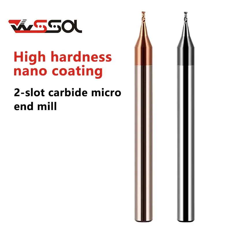 

HRC65 carbide coated micro end mill Micro diameter mill 0.2-0.95mm