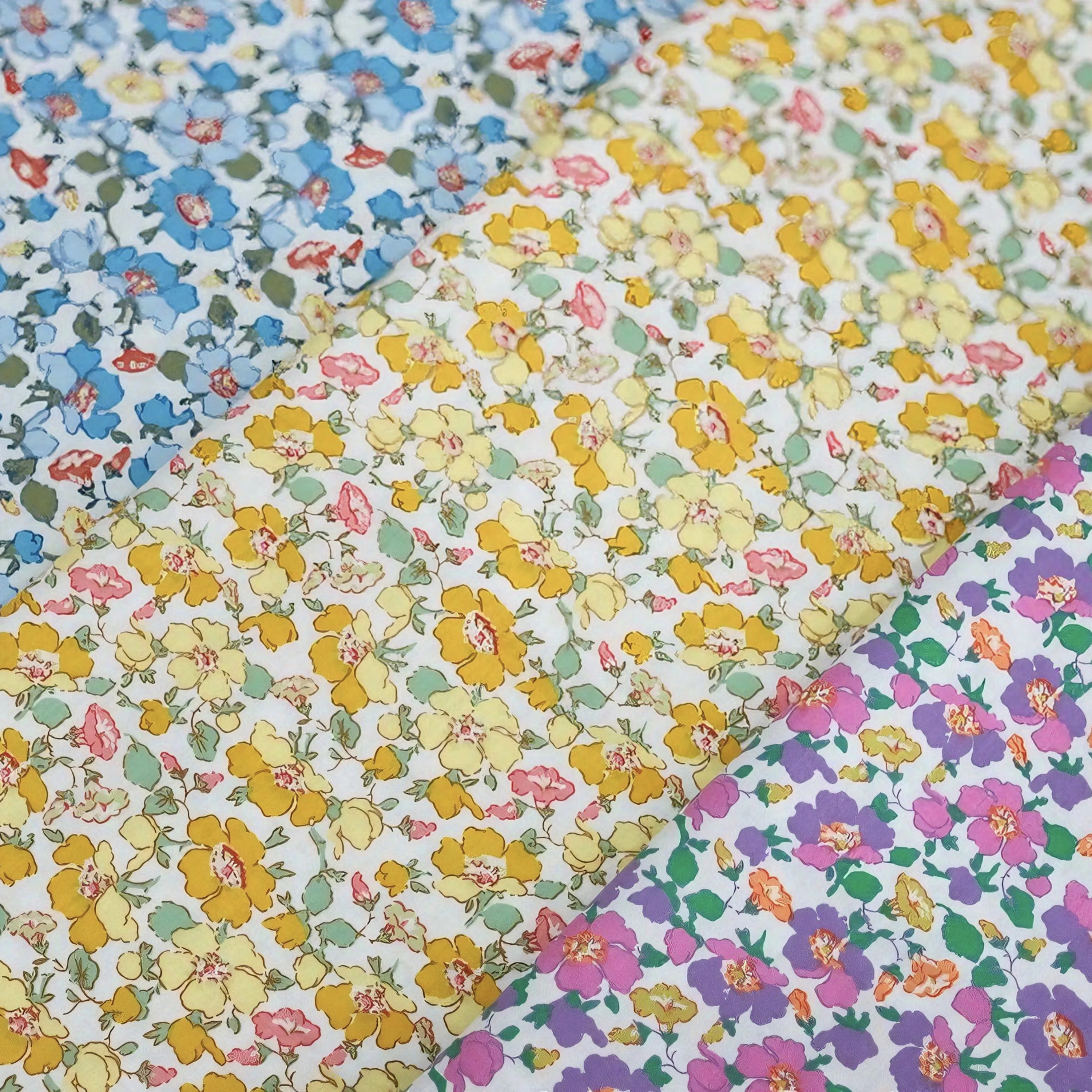 High Quality Charming Vintage Style Multihued Floral Printed Cotton Fabric Great for Sewing Blouses Skirts and Handmade Artworks