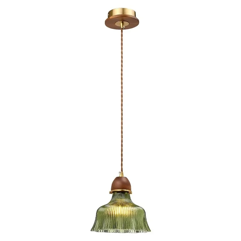 

Restaurant chandelier, medieval light luxury glass bedroom bedside solid wood chandelier