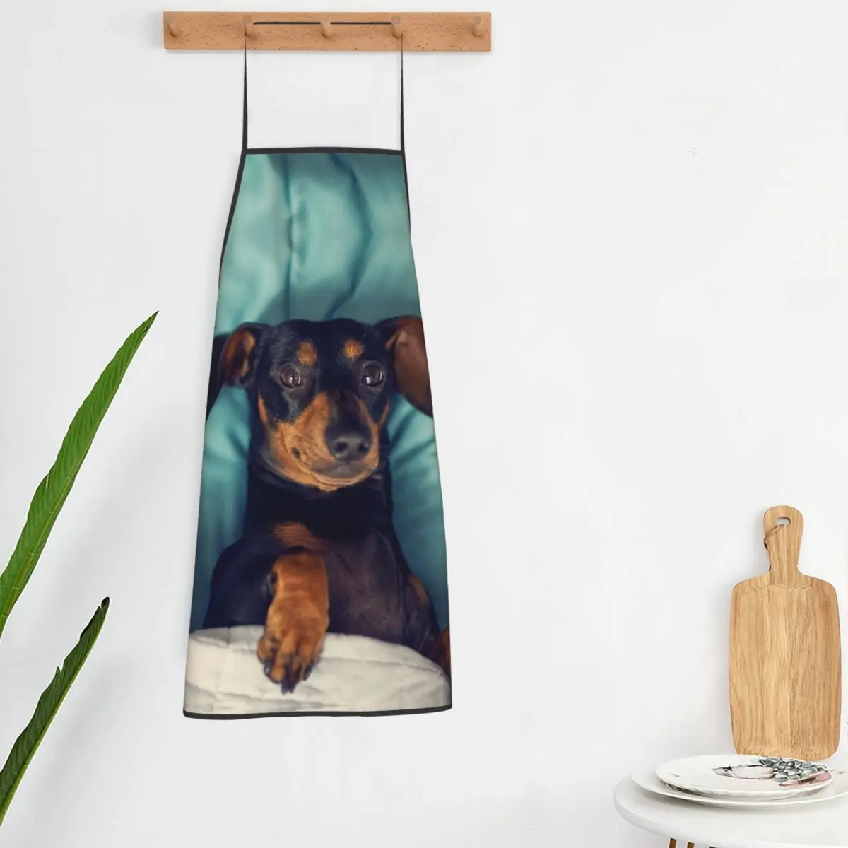 Custom Unisex Dachshund Kitchen Chef Cooking Baking Apron Women Men Badger Sausage the Wiener Dog Tablier Cuisine for Gardening