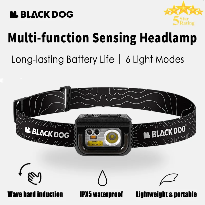 

Налобный фонарь BLACKDOG: сверхъяркий светодиодный, с датчиком движения, на перезаряжаемой литиевой батарее для походов, ночной рыбалки, кемпинга и бега