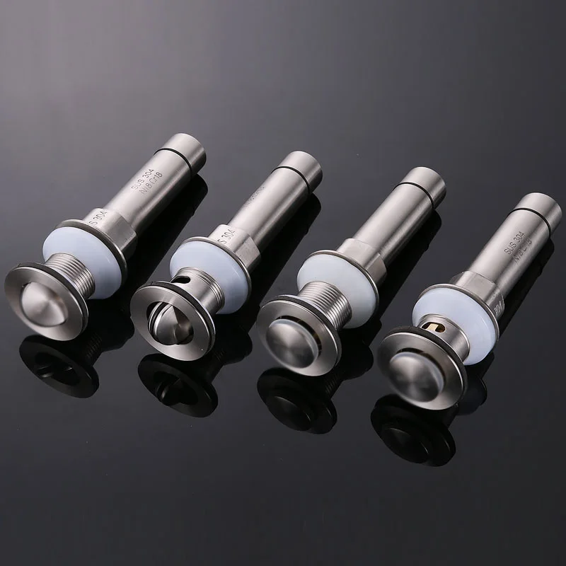 1PCS Basin Sink Pop Up Drain Valve For Bathroom Drain Stopper Bath Fixture Stainless Steel Silver Washbasin Bounce Filter Drain