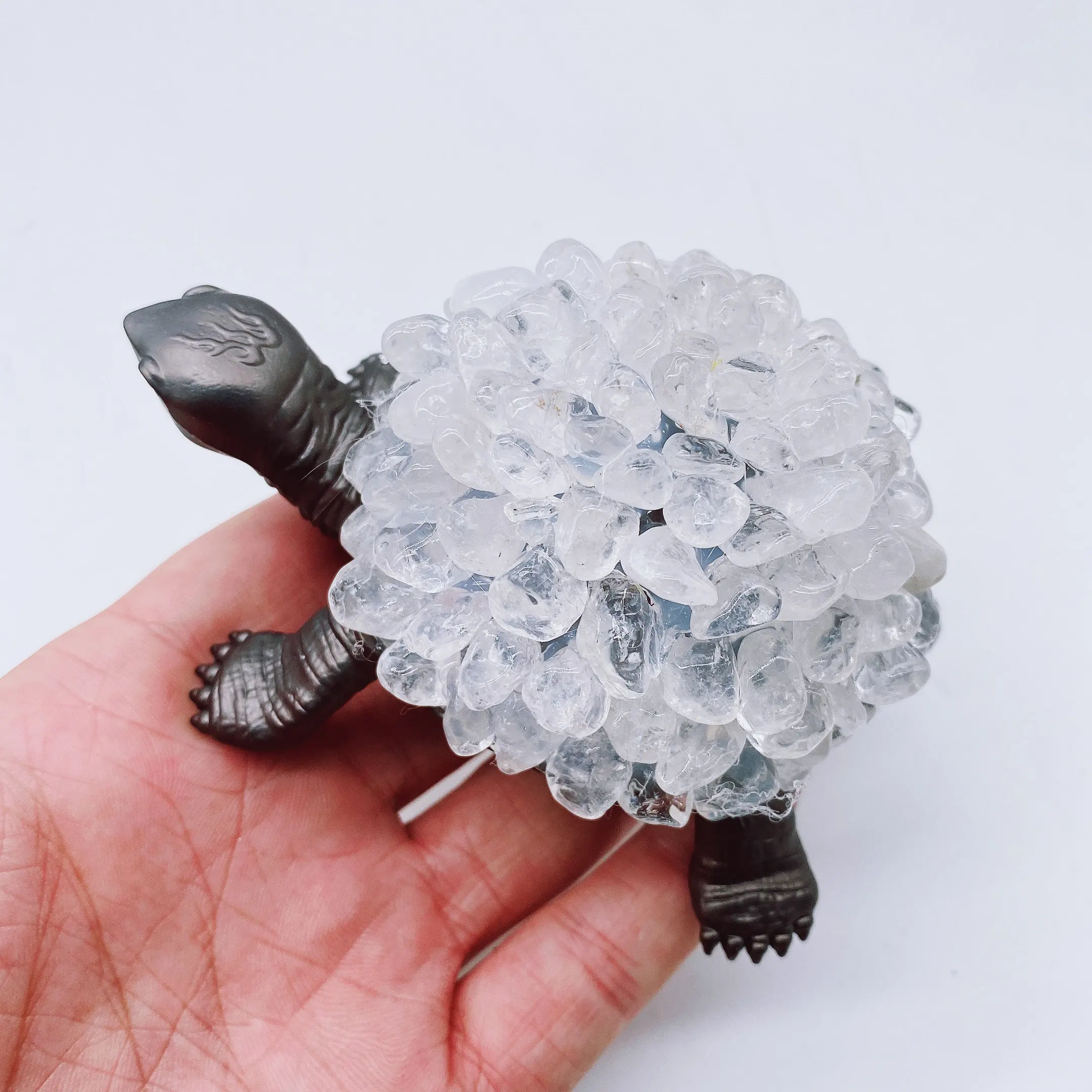 

1pc Natural clear quartz Energy Reiki tortoise carving decoration Crystal Quartz Healing High Quality Gemstone For Gift