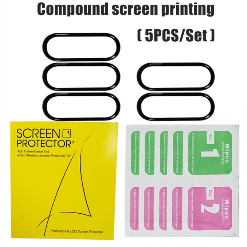 5pcs/set White Yellow Screen Protector Film for Miband 4/5 Smart Wristband Screen Protectors Not Tempered Glass