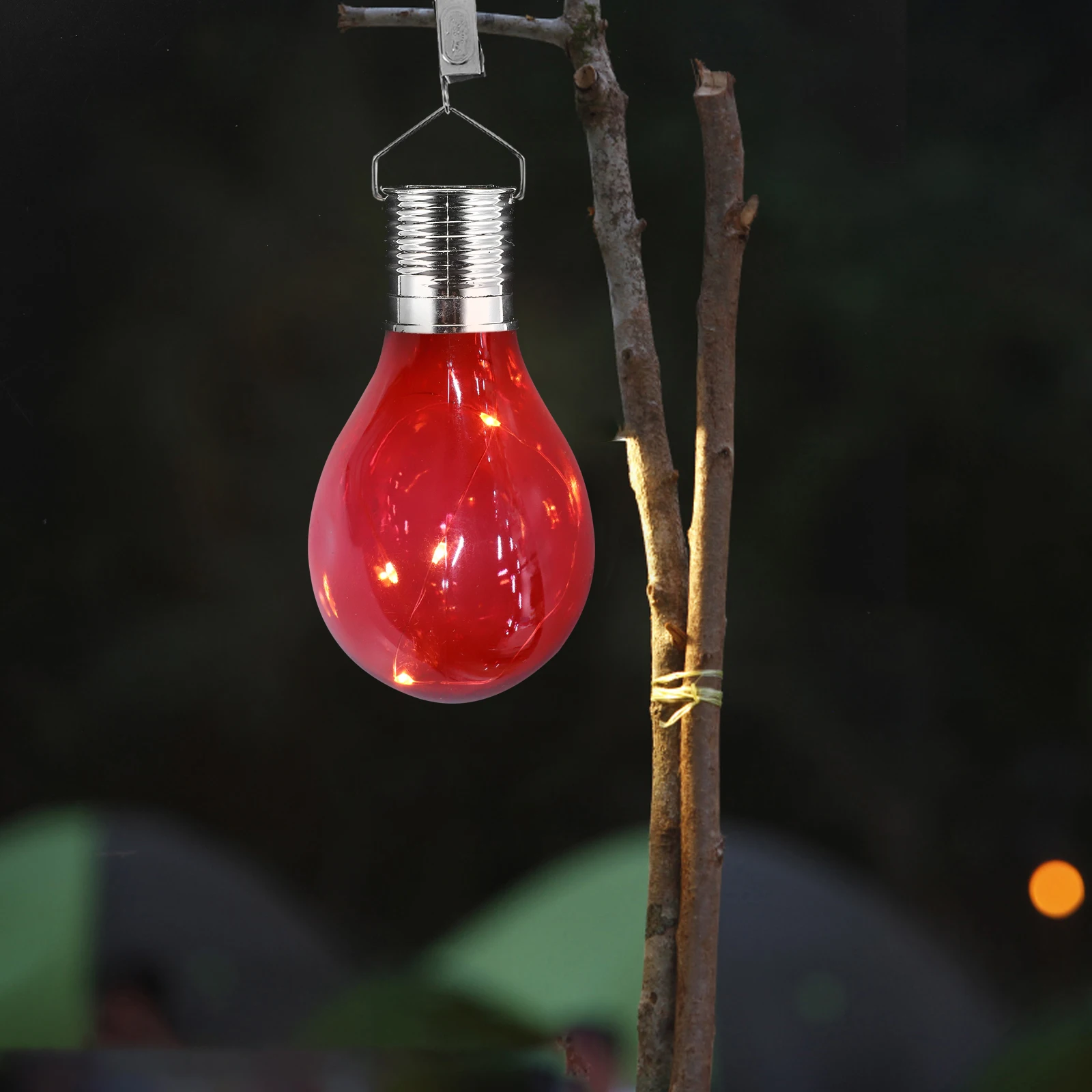 Eco Friendly Solar Powered Hanging Led Light Bulb For Outdoor Garden Patio Camping Shell Waterproof Lawn Lamp