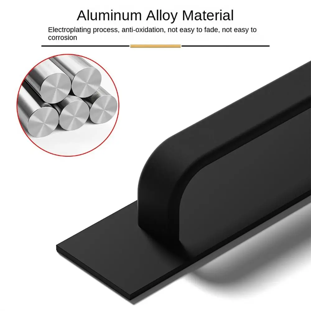 Punch-free Door Handle Aluminum Kitchen Cabinet Pulls Self-adhesive Toilet Window Sliding Door Knobs Furniture Hardware Handles
