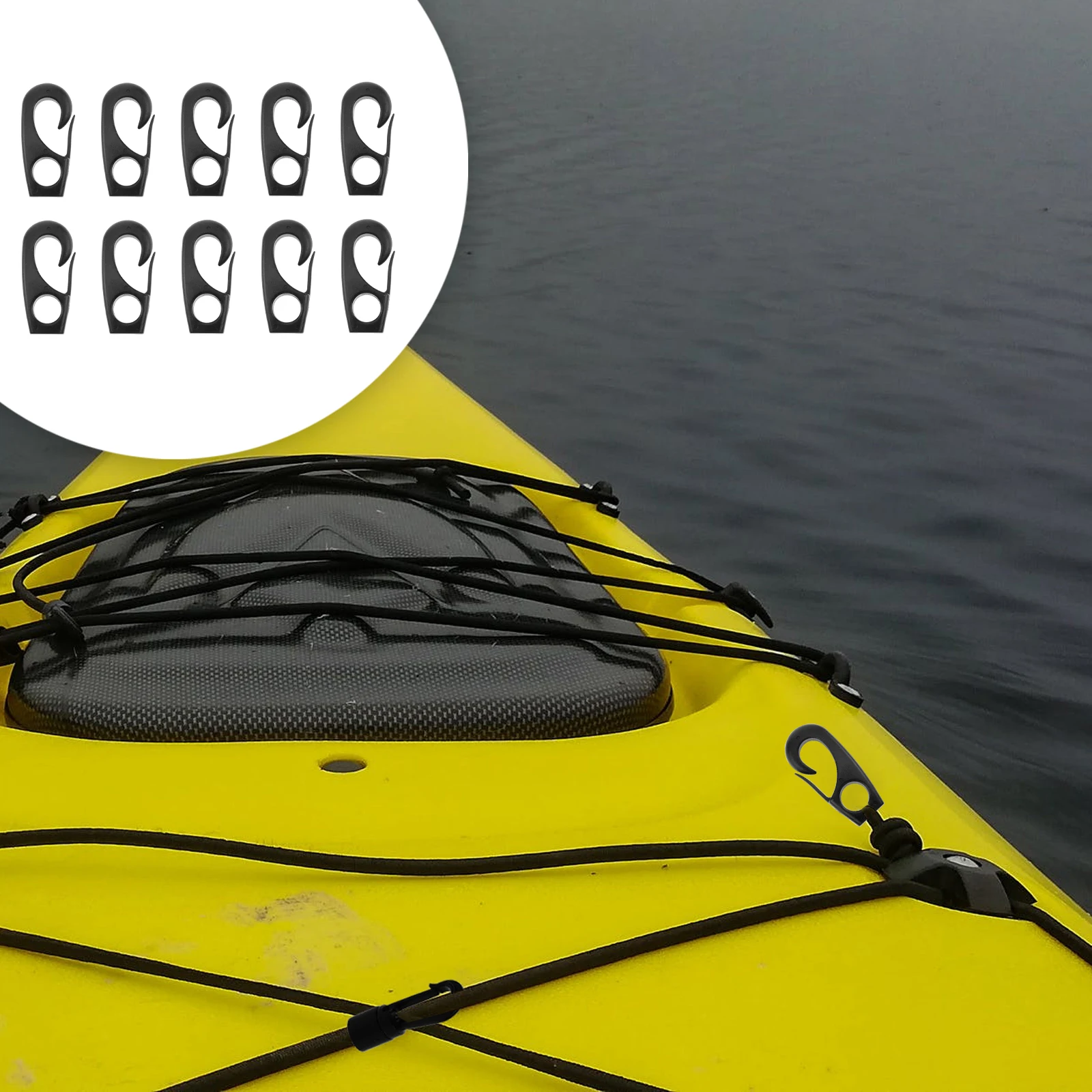 

10 Pcs Plastic Hook Strong Fishing Rigging Bungee Canoe Kayak Rowboat Buckles Boat Accessories Durability Wear Resistance Easy