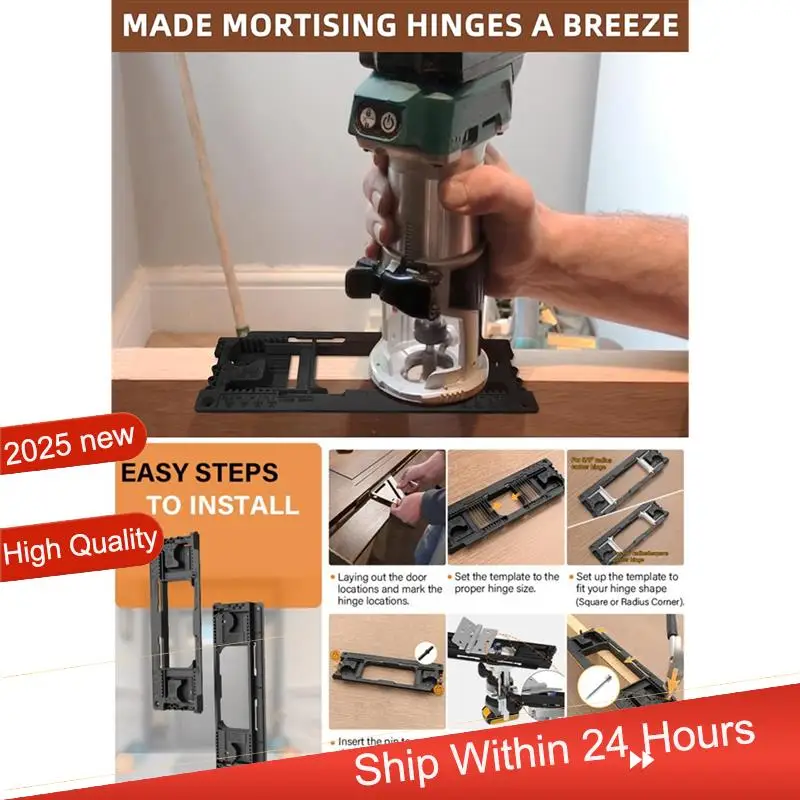 Door For Hinge Installation Tool Set- Plastic Woodworking Jig Door For Hinge Template, Slotting Opener, And Locator~Jul.