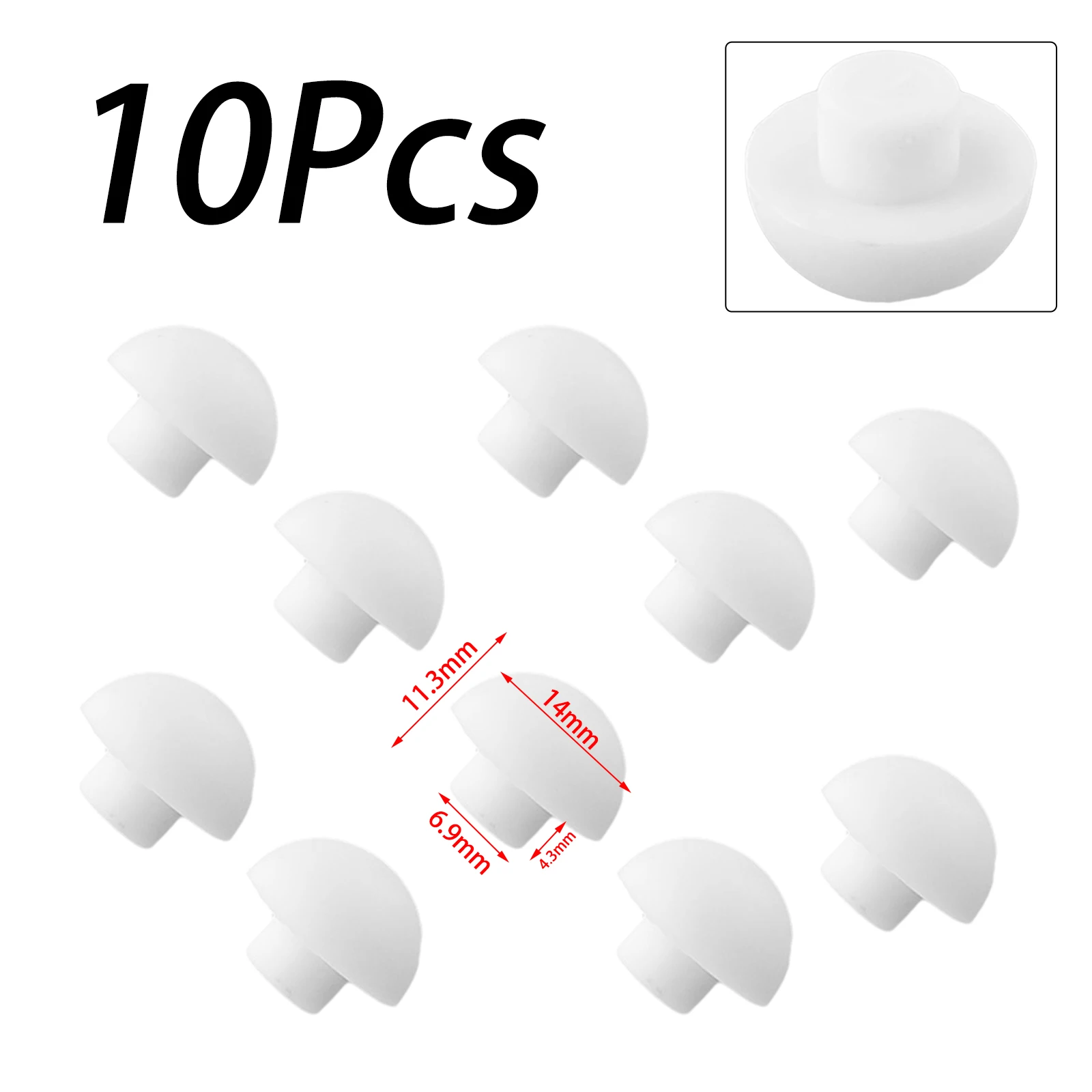 Buffers Toilet Seat Bumpers ABS TPE 10Pcs White Kit Parts Replace Replacement Set Stop Stopper Sturdy Supplies