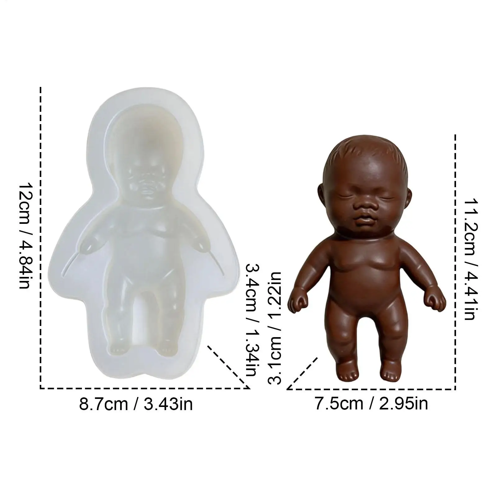 Candy Molds Silicone Nonstick Heat-Resistant Doll Reusable Chocolate Baking Molds For Cake Fondant Mousse Cookie Dessert Resin view 6