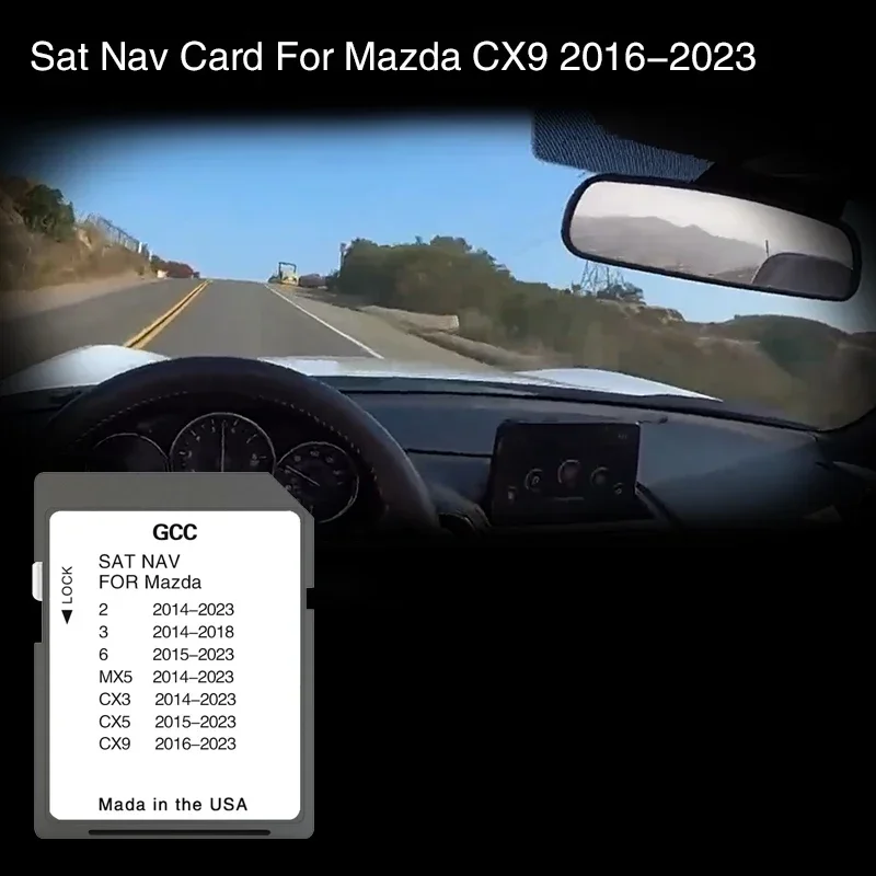 Compatible for Mazda CX9 from 2016 to 2023 GPS SD Card Map Navigation 8GB Cover GCC Middle East Oman Jordan