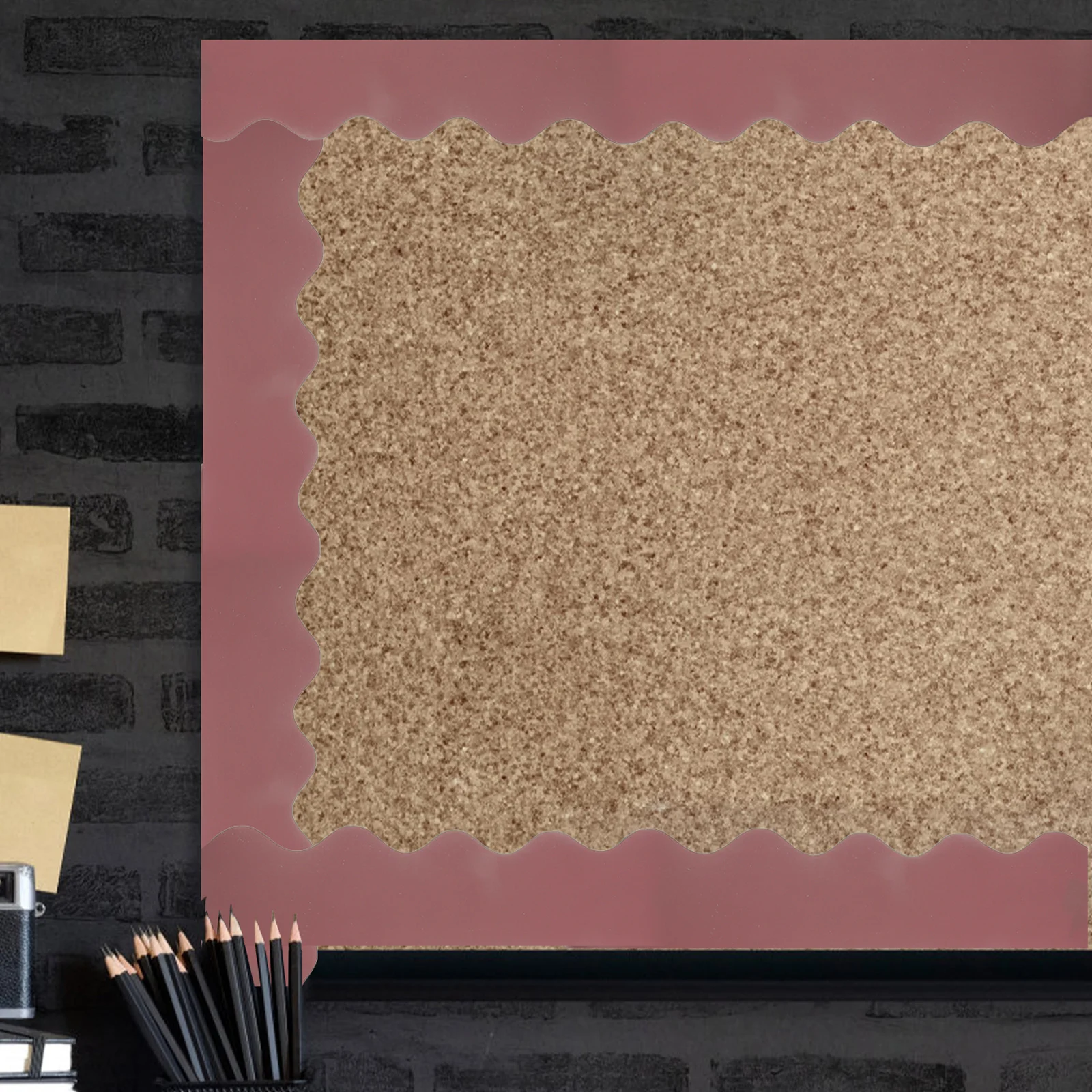 

6pcs Scalloped Board Borders Bulletin Decorative Trim For Classroom Blackboard Decor Removable Border Paper Festival Bulletin