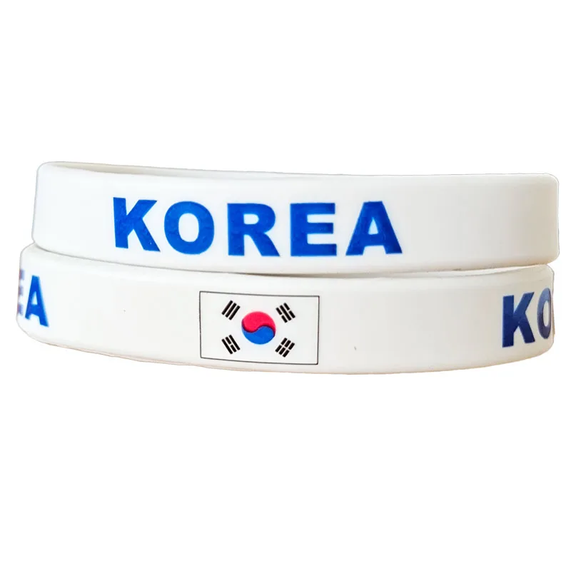 1PC South Korea Football Sports Silicone Wristband Soccer Fans National Flag Jack Rubber Bracelets&Bangles Gifts SH237