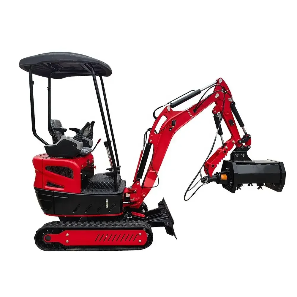 จีน 1.5 ตัน Mini Excavator ไฮดรอลิกยาง Crawler 1700 กก. Mini Excavator พร้อมห้องนักบินและอุปกรณ์ขุดที่กําหนดเอง