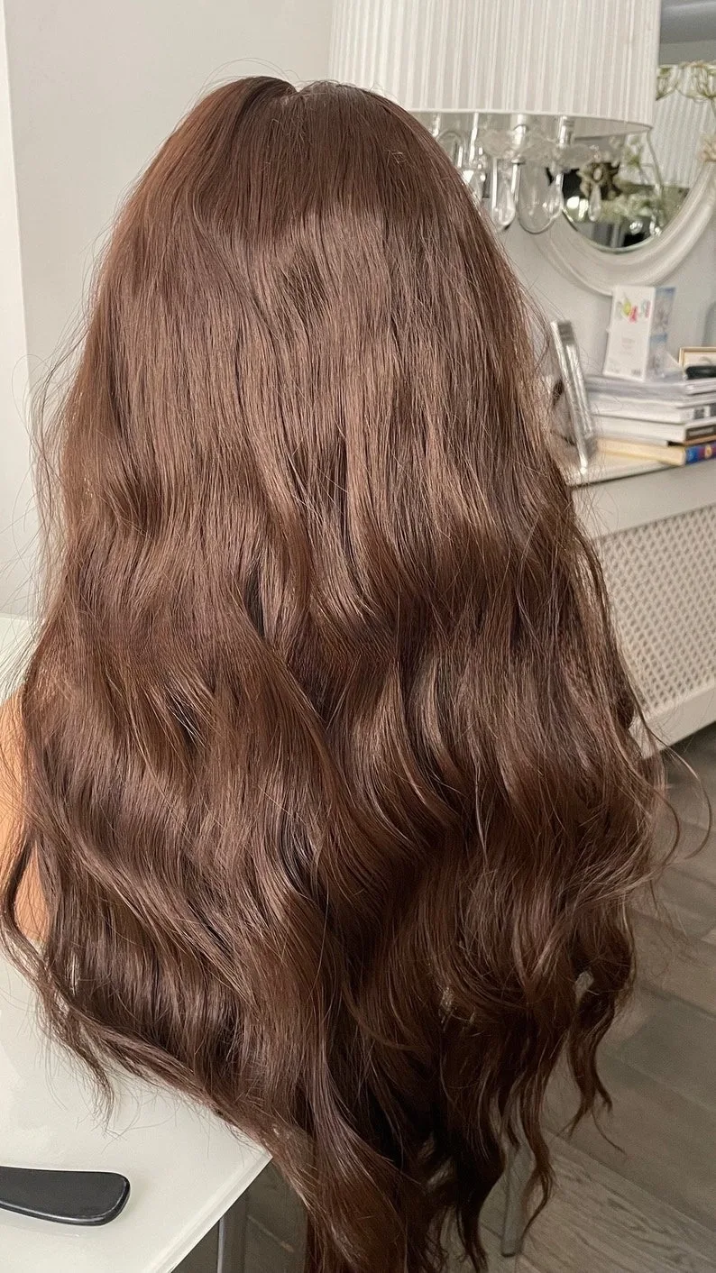 13x4 الشوكولاته البني HD الدانتيل شعر مستعار أمامي الجسم موجة الدانتيل الباروكة الأمامية الاصطناعية 30 بوصة 200 الكثافة HD شعر مستعار دانتيل كامل للنساء