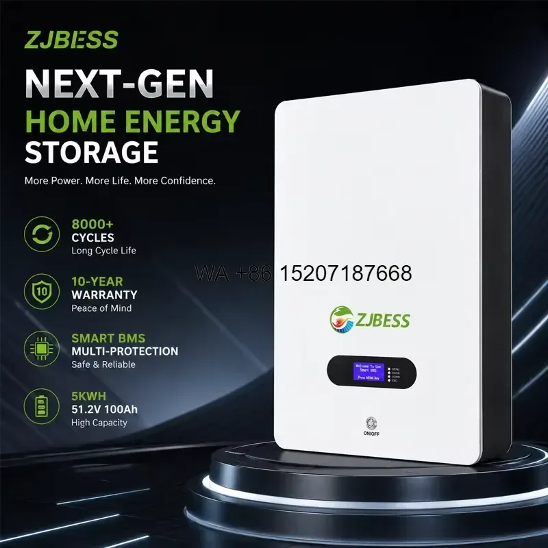Wmwmnu 8000 Cycles Backup Power Supply Solution Residential Energy Storage System 5kWh Wall Mounted Lithium Battery