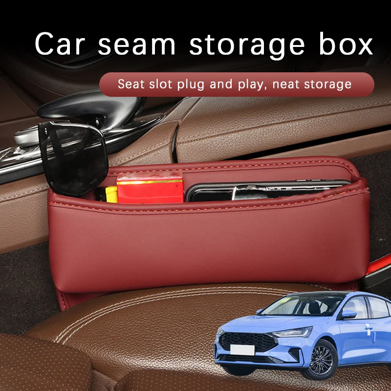 Car Seat Gap Storage Box Driver Front Auto Seat Gap Filler Organizer Wallet Keys Card Storage Box For Ford Focus