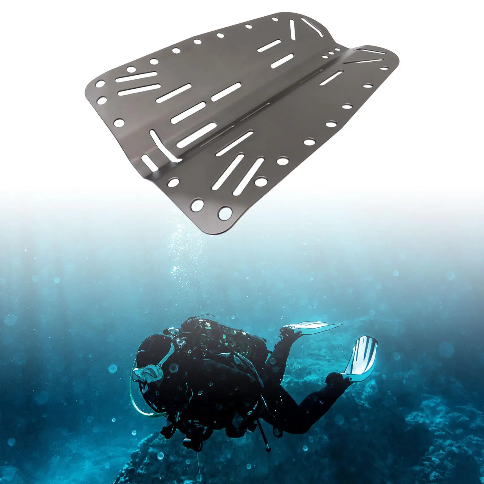 Scuba Diving Backplate Diver BCD Gear Lightweight Snorkeling Universal Dive Hardware Back Plate Plate Tank Holder Tech Diving