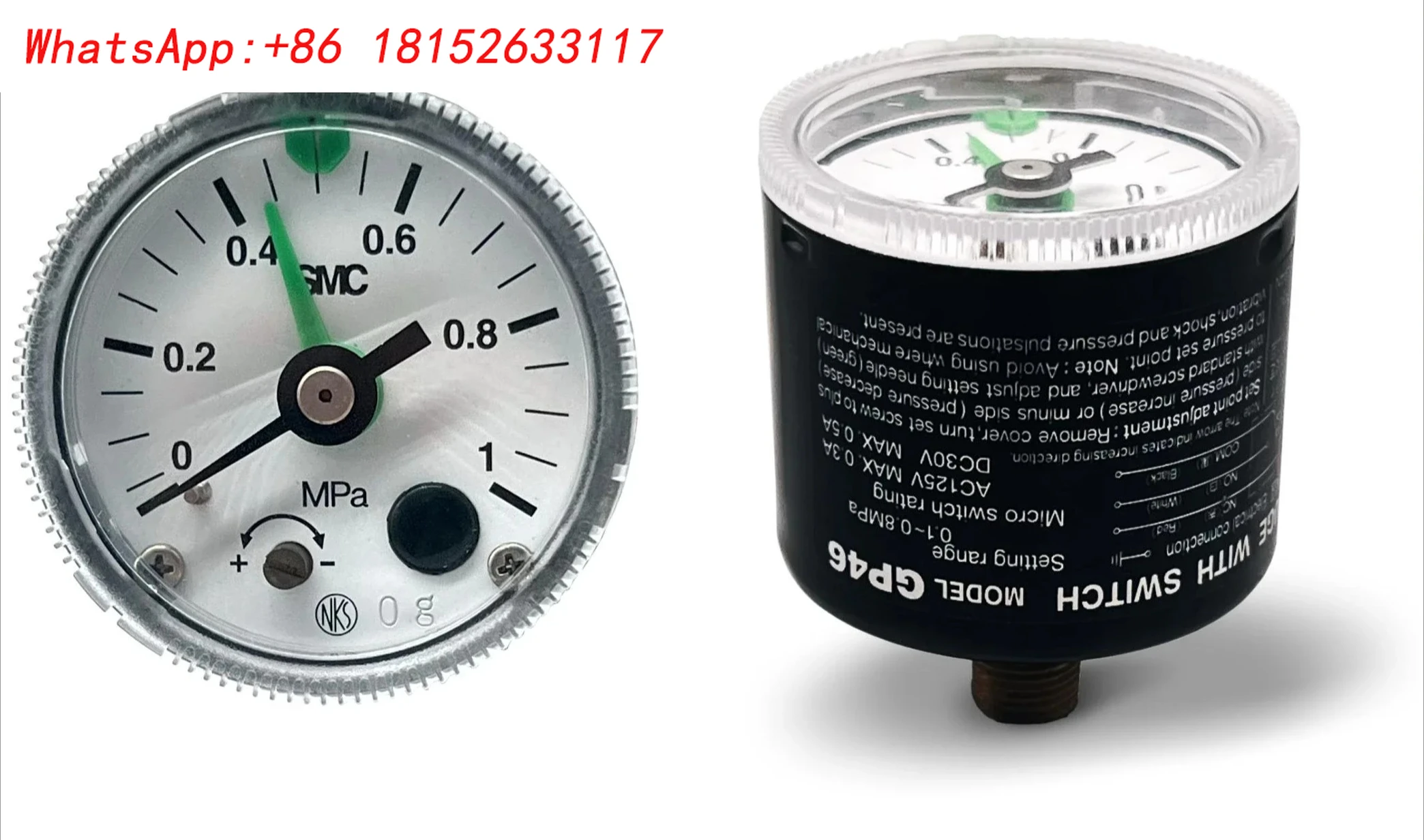 Manometro GP46-10-01L5/02L2 con interruttore MM