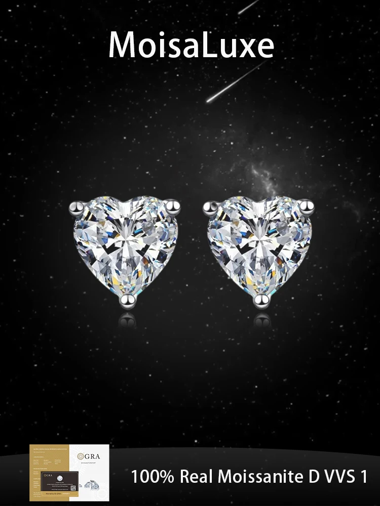 

Официальный магазин MoisaLuxe GRA Moissanite Plata, стерлинговое серебро 925 пробы, в форме сердца для женщин, обручи, пирсинг, модные украшения, подарок на день
