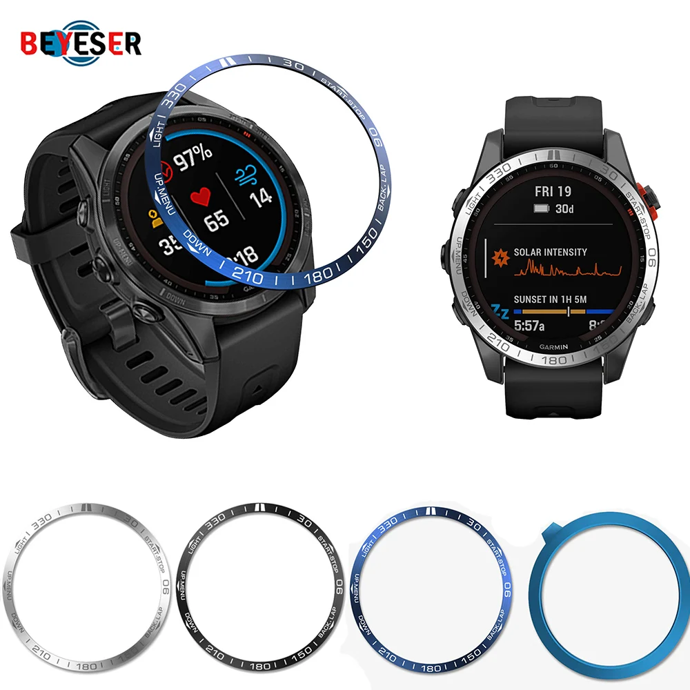 With Adhesive Watch Face Watch Bezel For Garmin Fenix 7 Garmin Fenix 7S Smart Watch Fashion Watches Accessor Metal Bezel Insert