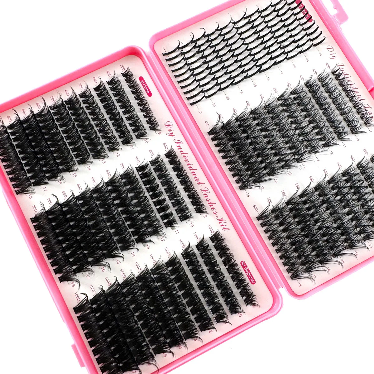 UMIRYAO  Spikes4050+60D80D100D False Eyelashes, Mixture Of Spikes  Faux Mink Lashes, 0.07mm D Curl, 9-18mm Mixed Length, Natural & Soft, Suitable For Any Style, Reusable Makeup Accessories Lash Clusters, Eyelash Clusters, Individual Eyelashes, Fake Lashes