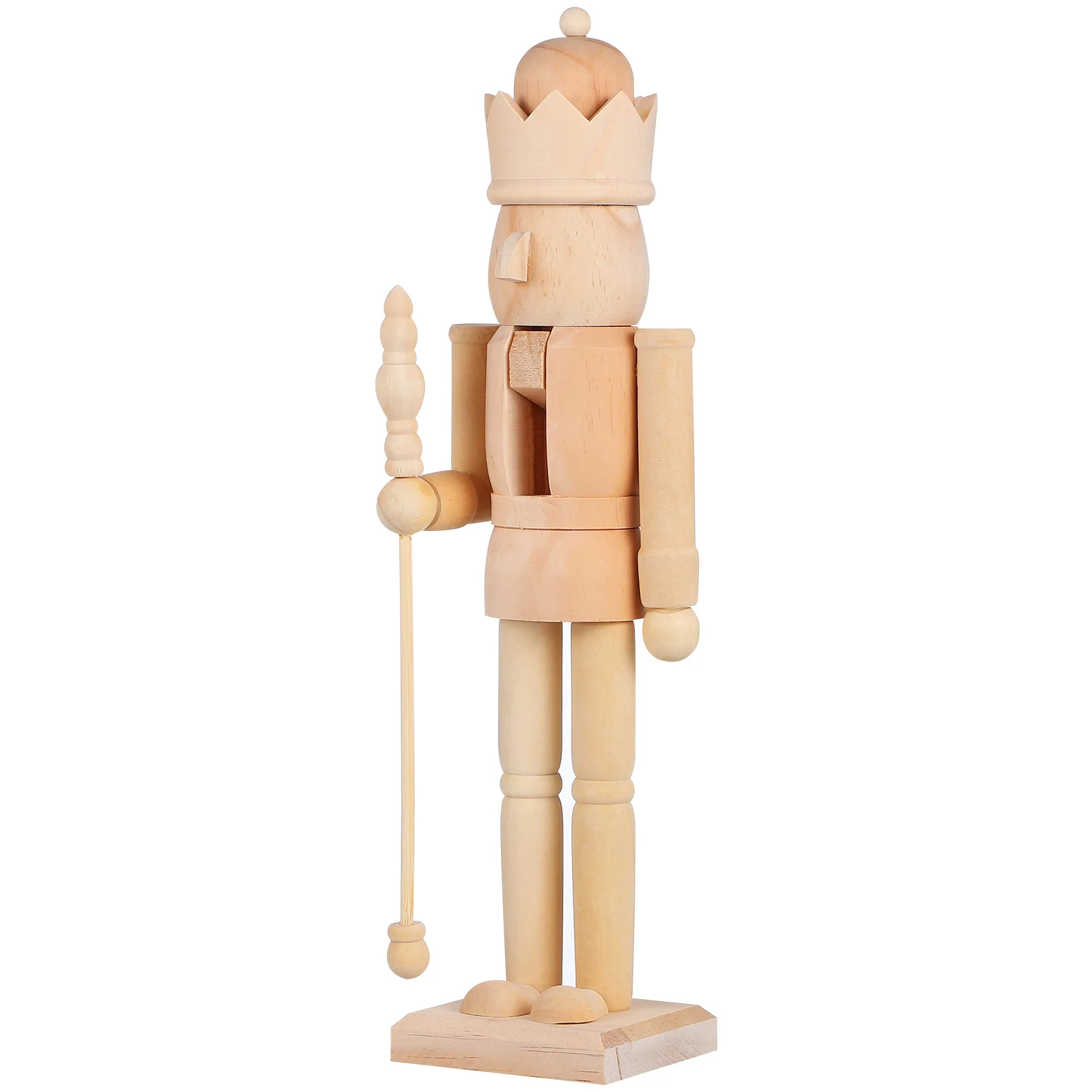 

DIY Nutcracker Diy Walnut Soldier Ornament Unpainted Wooden Figurine 38cm Christmas Craft Gift Soldier Decor Miniature Model