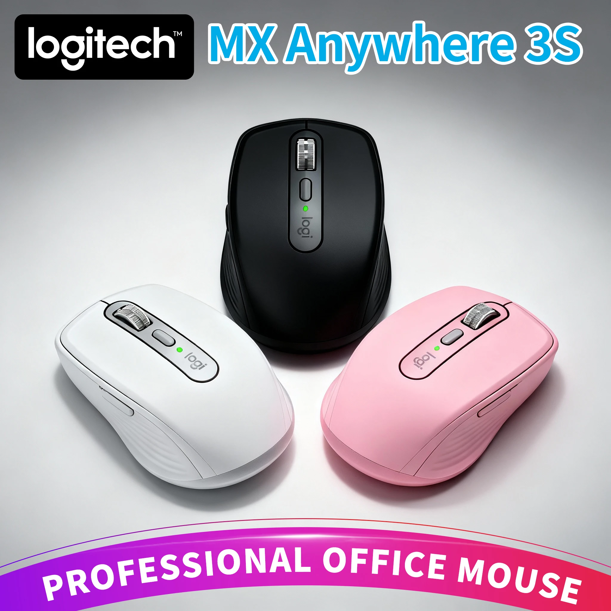 

Logitech MX Anywhere 3S Multi-Device Wireless Mouse Ergonomic Silent 8000 DPI USB Receiver For Windows Mac Laptop Office Work