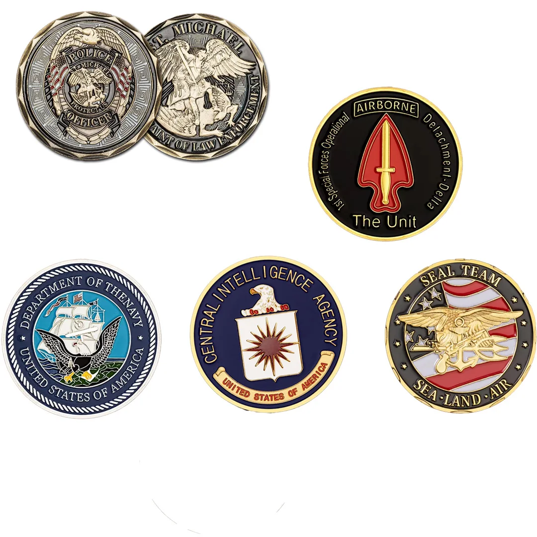 عملة التحدي العسكرية المطلية بالذهب التذكارية الأمريكية، مشجعي الجيش الجوي، عملات معدنية قابلة للجمع، سلسلة هدايا قابلة للجمع