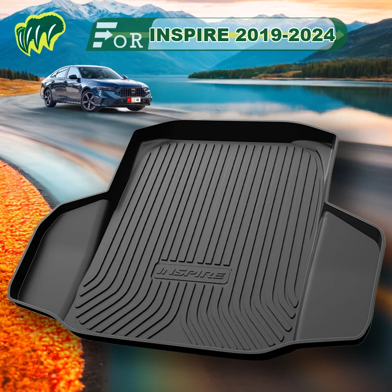 

For Honda INSPIRE 2019-2024 TPE Custom Fit Car Trunk Mat All Season Black Cargo Mat 3D Shaped Laser Measured Trunk Liners