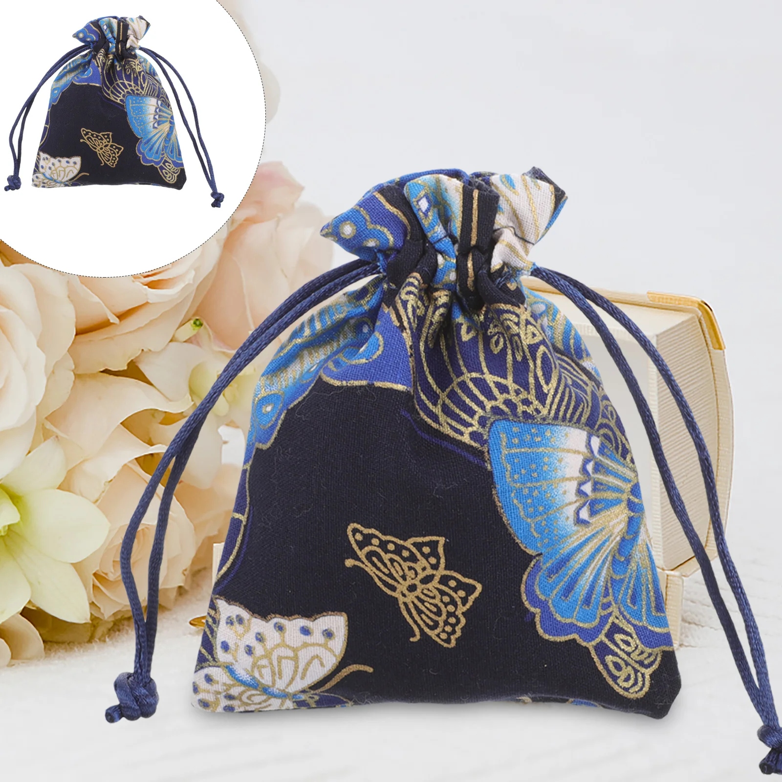 

5Pcs Drawstring Pouches for Makeup Brush Storage Small Jewelry Gift Bags Candy Organza Party Favor Wedding Gift Pouches