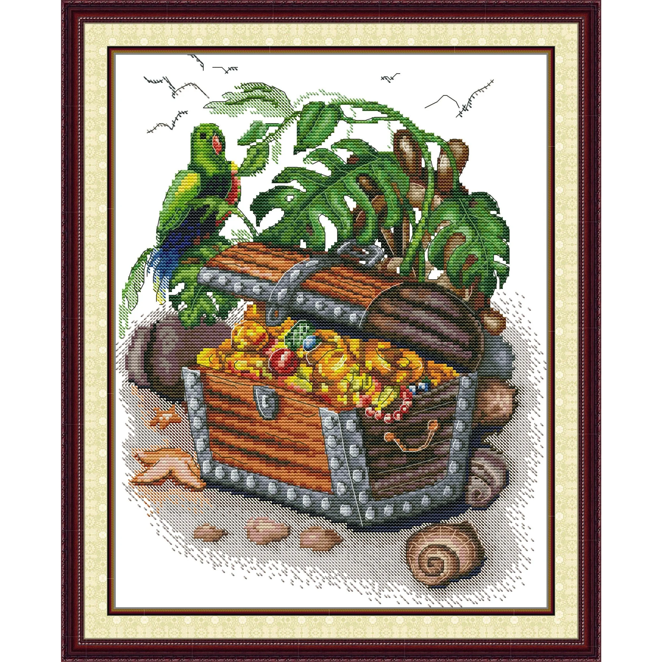 

Набор для вышивки крестом Joy Sunday с предварительной печатью, легкий узор, набор для вышивки из штампованной ткани Аиды, набор для вышивания пиратской груди