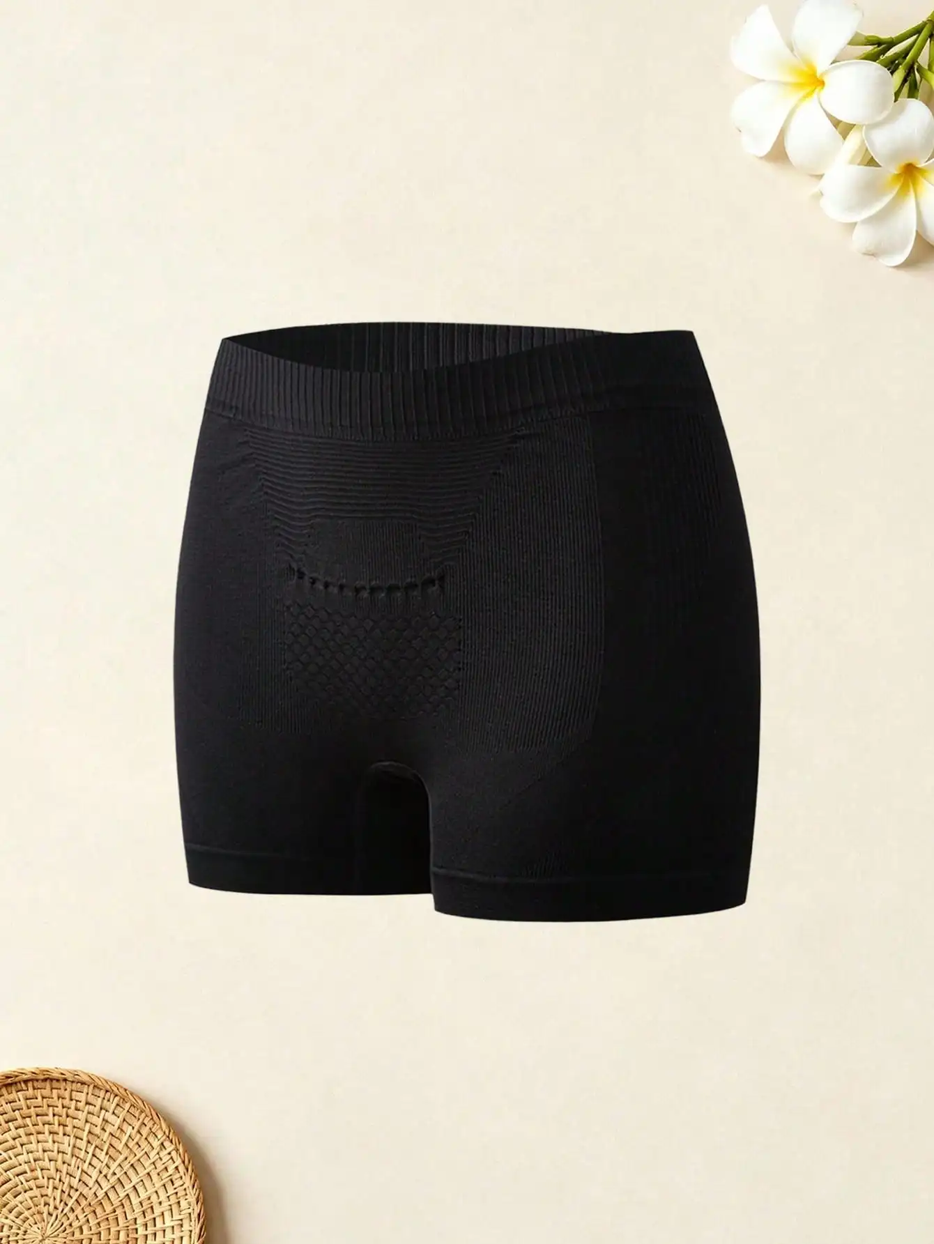 3Pcs Solid Color Hip Lifting Sports Boxer Briefs, Breathable Stretch Cycling Underwear For Women